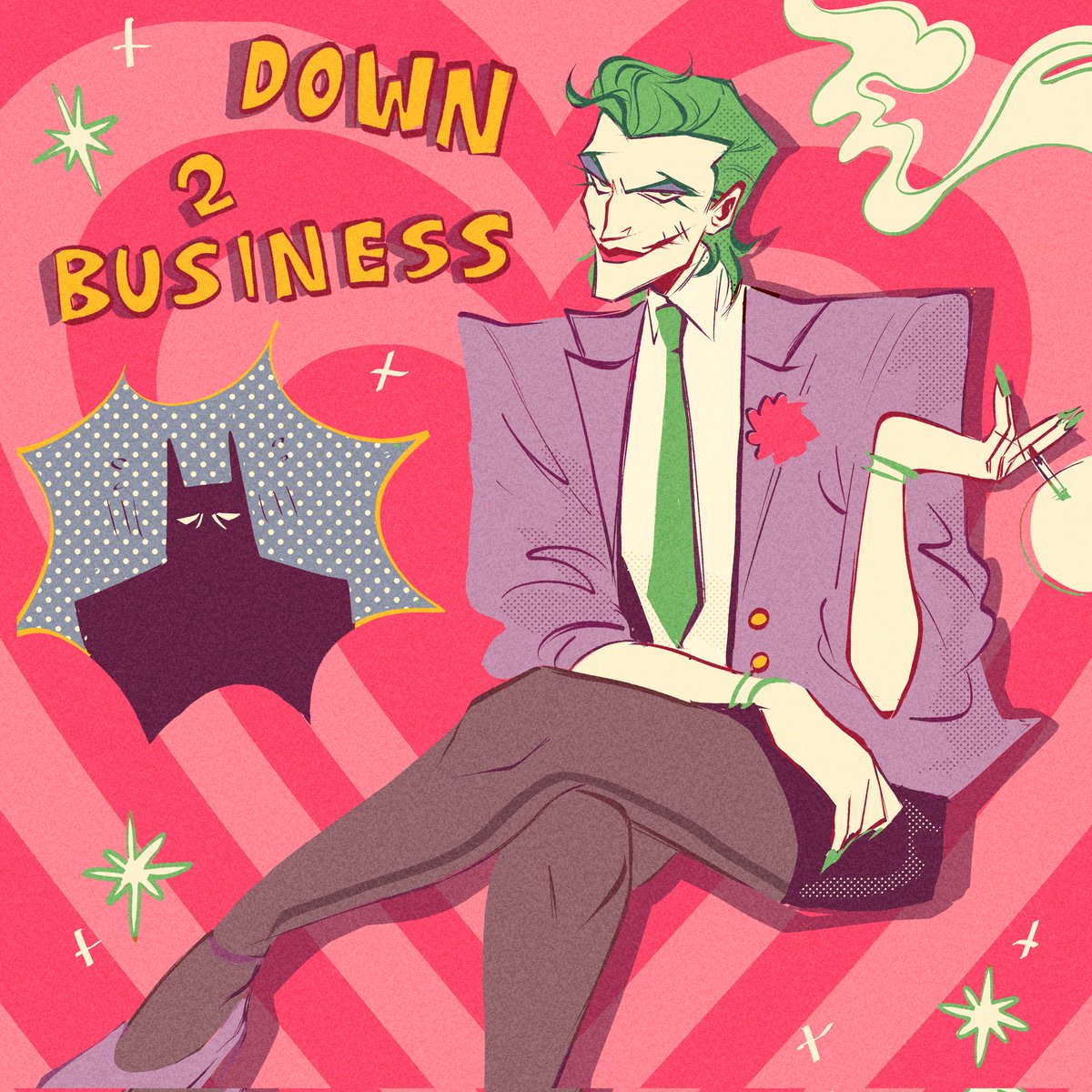 caligmaera's tweet photo. he isnt getting any business done dont believe him #batjokes https://t.co/Vu248JRbHc