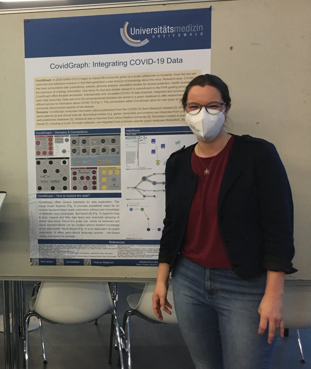 waltelab's tweet photo. We joined the "day of medical research" at @UMGreifswald for the first time this year #TdWdM: @LGutebier presented our works on CovidGraph @HealthECCO and #MASYMOS. @kirubel_biruk and @PayamWali joined remotely and presented their works on #FAIR data for #ML in medical apps. https://t.co/mFTvK1z9ey