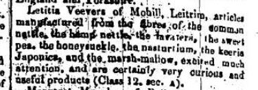 HistoryFiona's tweet photo. In London #otd 1851 as the Great Exhibition opened in London, Letitia Veevers from Mohill, Co Leitrim 'excited much attention' (Kerry Examiner) for her 'very curious and useful products' made from nettle, hemp, sweet pea, honeysuckle, nasturtium and Marshmallow. https://t.co/82Pmv4BBxA