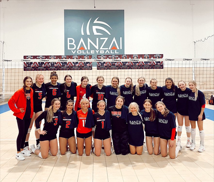 Premier14Gold's tweet photo. Banzai Classic 17 Gold Champs! Continuing to make progress at practice &amp; transfer to live play! Back to work to prepare for Nationals in June. Congrats to @Premier16_G on winning the 18s Division!#progress>perfection #crispy #onthehop @kpeers6 @jaclyn__taylor @Premier_VB https://t.co/hla1qEKBKT