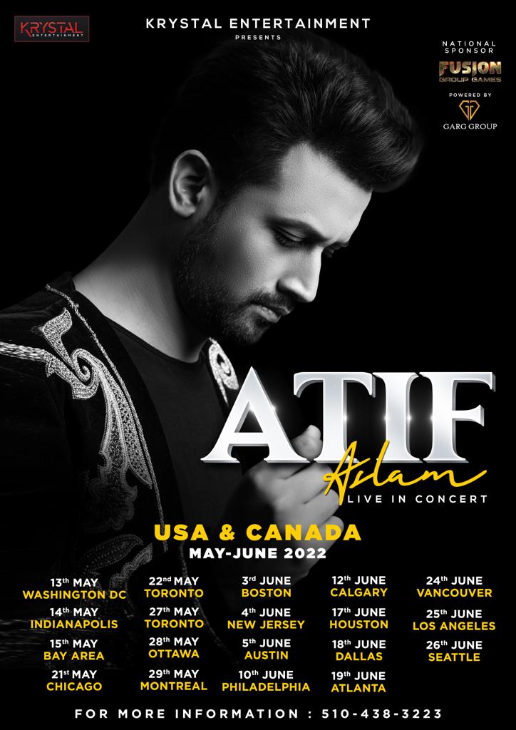 Are you ready 🎙 Lots of music and love coming your way fans #atifaslam #worldtour #liveperformance #concert #houston #newjersey #washingtondc #indianapolis #bayarea #chicago #toronto #ottawa #montreal #boston #newjersey #austin #philadelphia #calgary #dallas #atlanta #vancouver