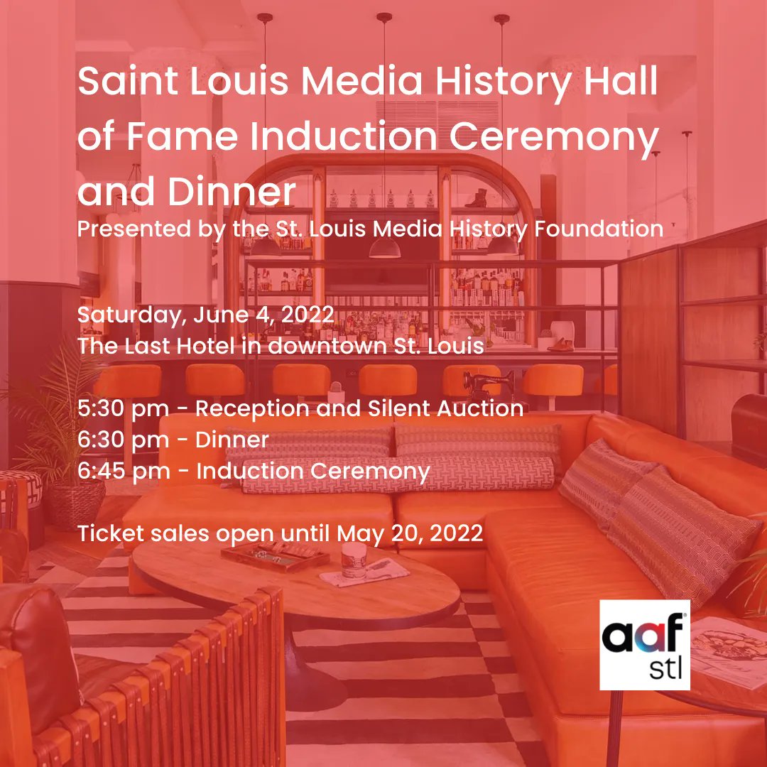Let's celebrate the 2022 Saint Louis Media History Hall of Fame inductees! Reserve your ticket for this historic even here: buff.ly/3K29sgb #AAF #STL #STLMediaHallofFame #advertising #event