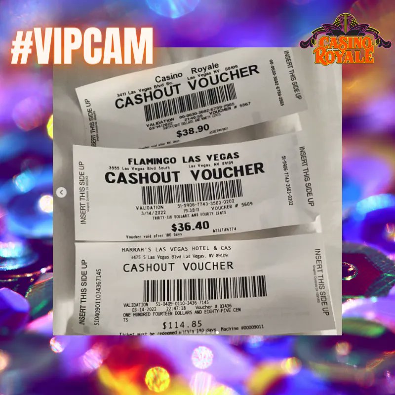 CasinoRoyaleVIP's tweet photo. #VIPCam β β€οΈ seeing those cashout vouchers! Do you keep, take a photo, or toss your cashout vouchers? #CasinoRoyaleVIP https://t.co/QbXbSbjhML