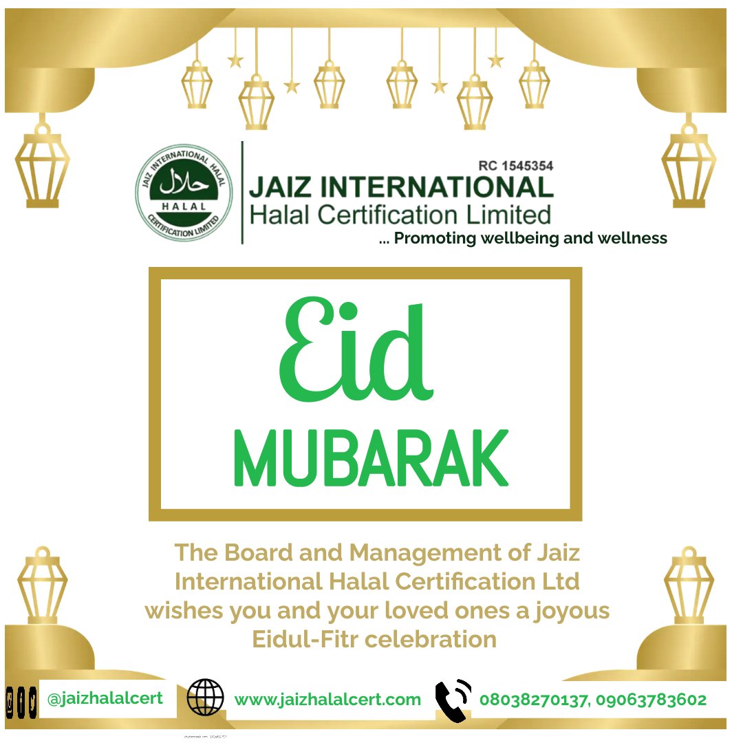 jaizhalalcert's tweet photo. Eid Mubarak!🎉 May Allah accept it from us and you.

#EidMubarak2022
#eidfitr2022
#halalindustry
#halallifestyle https://t.co/Yp54r2YYoQ