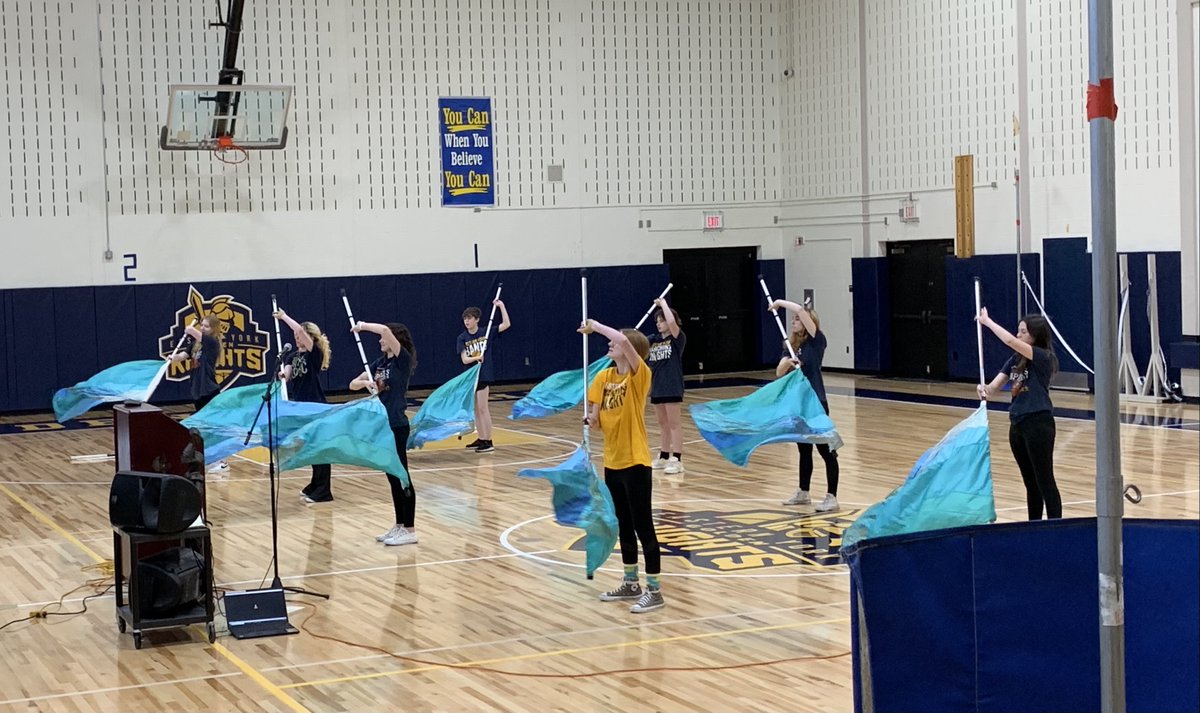 Way to represent, EYHS Percussion Ensemble and Winter Colorguard! Nice job the other day at our final Knights of the Round Table assembly of the year 👍