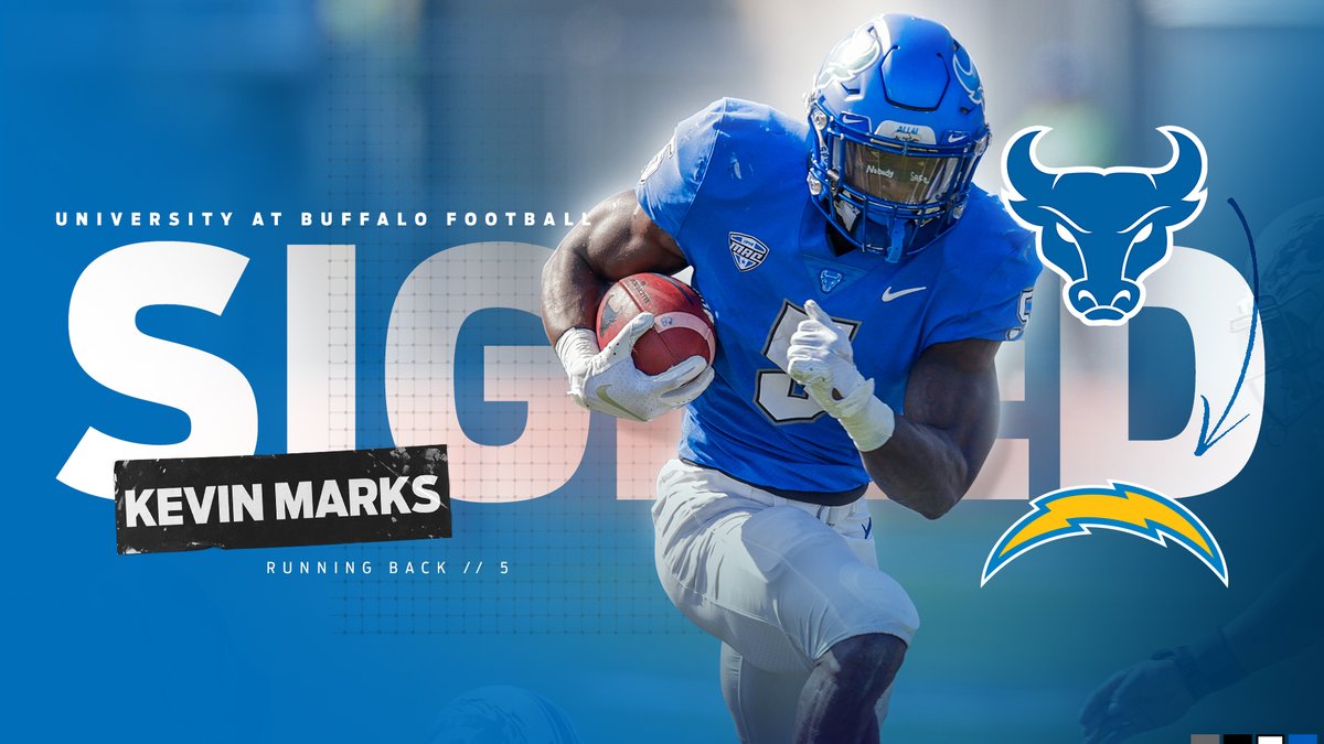 UB Football (@ubfootball) on Twitter photo Ready to #BoltUp
Kevin Marks has signed as an undrafted free agent with the Los Angeles Chargers.
#ForeverABull | <a href="/MarksKevin/">Kevin Marks Jr</a> Ready to #BoltUp
Kevin Marks has signed as an undrafted free agent with the Los Angeles Chargers.
#ForeverABull | <a href="/MarksKevin/">Kevin Marks Jr</a>