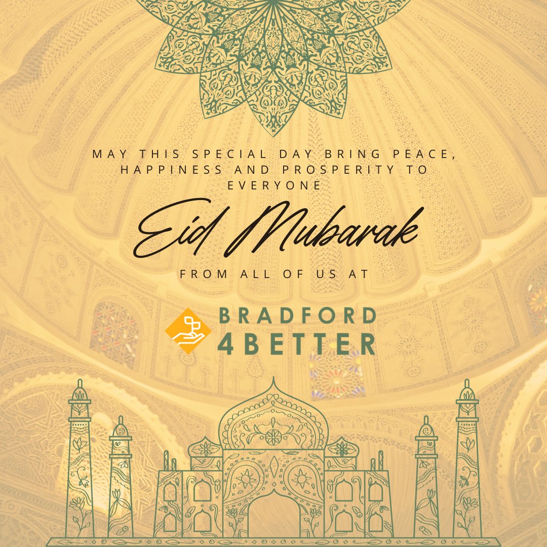 bradford4better's tweet photo. From all of us at @bradford4better we'd like to wish you all a heartfelt Eid Mubarak
#EidMubarak
#bradford2025 
#teambradford https://t.co/TlyzZx2rq1
