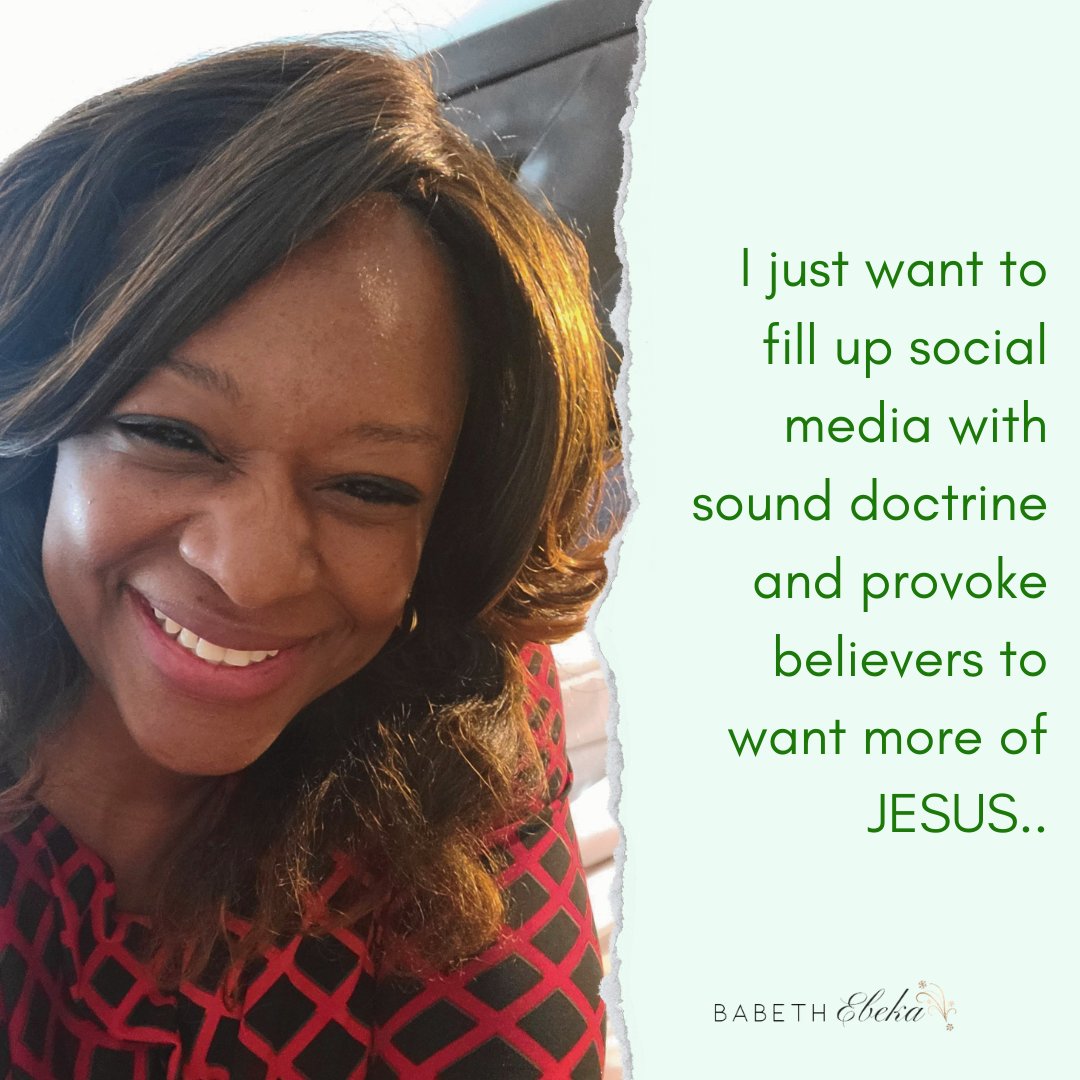 BabethEbeka's tweet photo. I just want to fill up social media with sound doctrine and provoke believers to want more of JESUS.

#sundayglory #disciplemaker #makingdiscipleschanglives https://t.co/yBBJUBLOlw