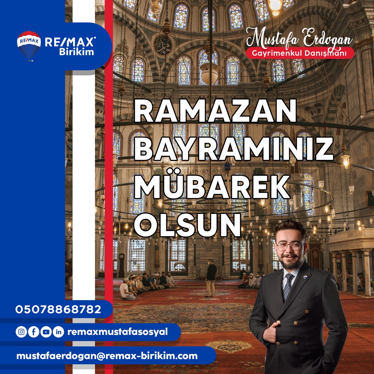 Büyüklerimin ellerinden küçüklerimin gözlerinden öperim,

Ramazan Bayramınız Mübarek Olsun

Mustafa Erdoğan
Gayrimenkul Danışmanı

#remax #remaxtürkiye #remaxbirikim #gayrimenkul #gayrimenkuldanışmanı #gayrimenkulgurmesi #remaxmustafaerdoğan #remaxmustafasosyal #acp #remaxacp