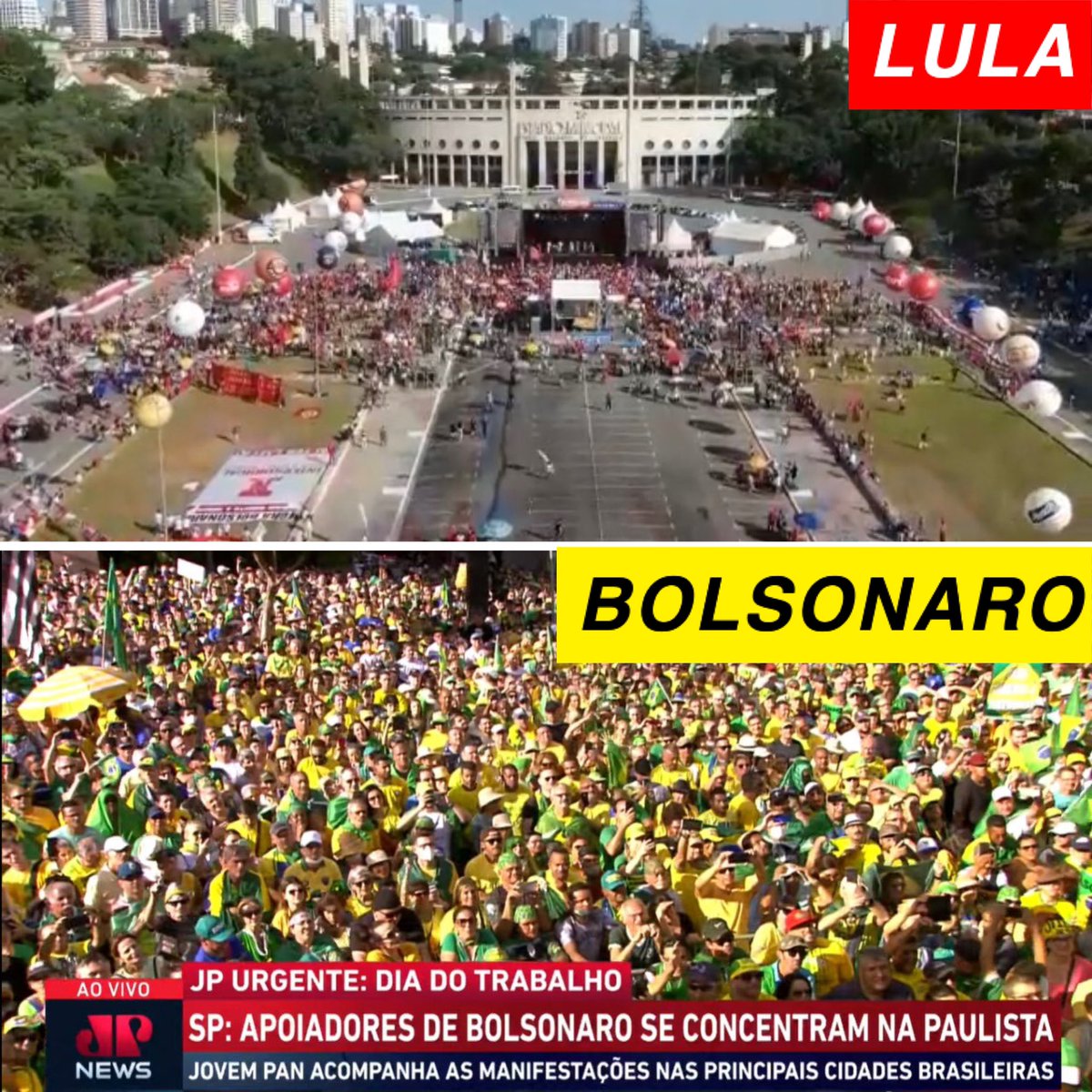 FlavioBolsonaro's tweet photo. Vendo a foto… Quem você acha que tá liderando nas pesquisas?! 🤡 https://t.co/OWRTmECuFu