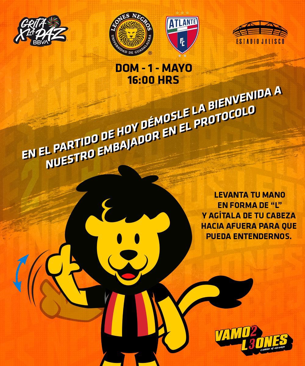 LeonesNegrosCF's tweet photo. Manada, hoy al momento del protocolo, dΓ©mosle la bienvenida a nuestro embajador.
Pon tu mano en forma de βLβ y muΓ©vela tal y como RufiΓ‘n te indica en la imagen. π
#VAMO2L3ONES π¦π
#EnEquipoPorLaInclusiΓ³n ππ€β€οΈ https://t.co/d77NzzrvTV