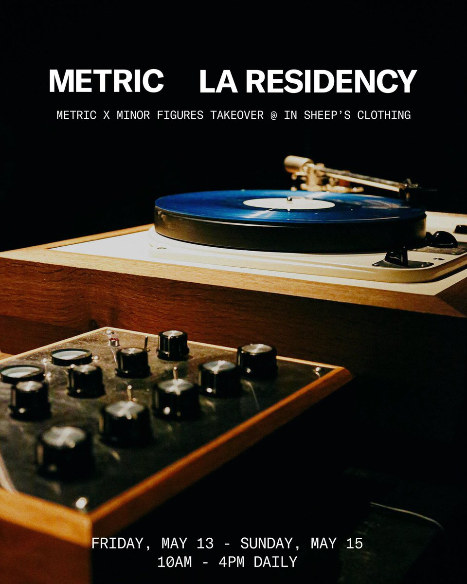 Metric (@metriccoffee) on Twitter photo Los Angeles! Come see us May 13th through the 15th <a href="/insheepshifi/">In Sheep's Clothing hifi</a>
To celebrate our launch- we are giving our oat based drinks all day- thanks to <a href="/MinorFigures/">minor figures</a>
Stay tuned for more details. Los Angeles! Come see us May 13th through the 15th <a href="/insheepshifi/">In Sheep's Clothing hifi</a>
To celebrate our launch- we are giving our oat based drinks all day- thanks to <a href="/MinorFigures/">minor figures</a>
Stay tuned for more details.