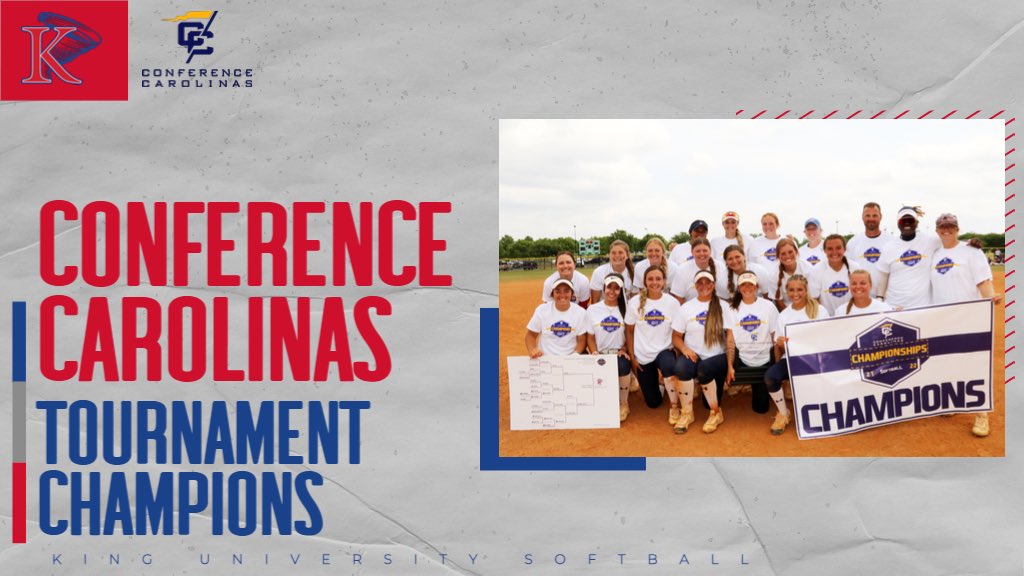 KingAthletics's tweet photo. For the third time in school history, @KingUSoftball wins the @ConfCarolinas championship! They are the first No. 1 seed to win the tournament since 2015! #TheAftermath #KingPride https://t.co/kFf75UDbJP