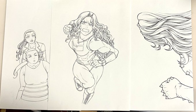 そして2015年に描かせていただいたマンガヴァリアントカバー「A-FORCE #4」の線画も出てきた。なつかしいね。 