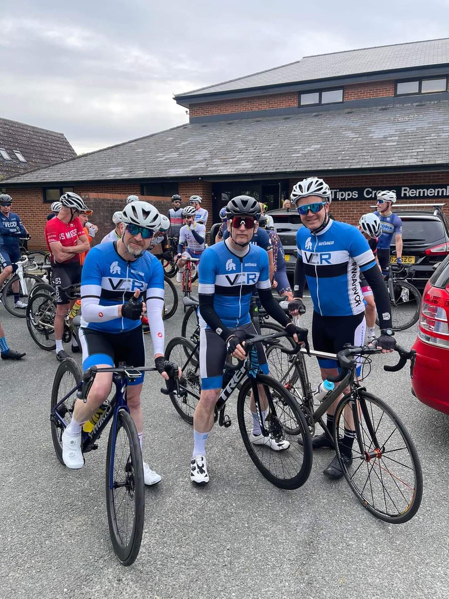 VCR Do Strong Vets. Three of our experienced Vets gave the Essex BMCR Road race a bash. Strong field with all finishing in the bunch. #WeAreVCR #VetsFun #BMCR #NeedsAWhiteHelmet