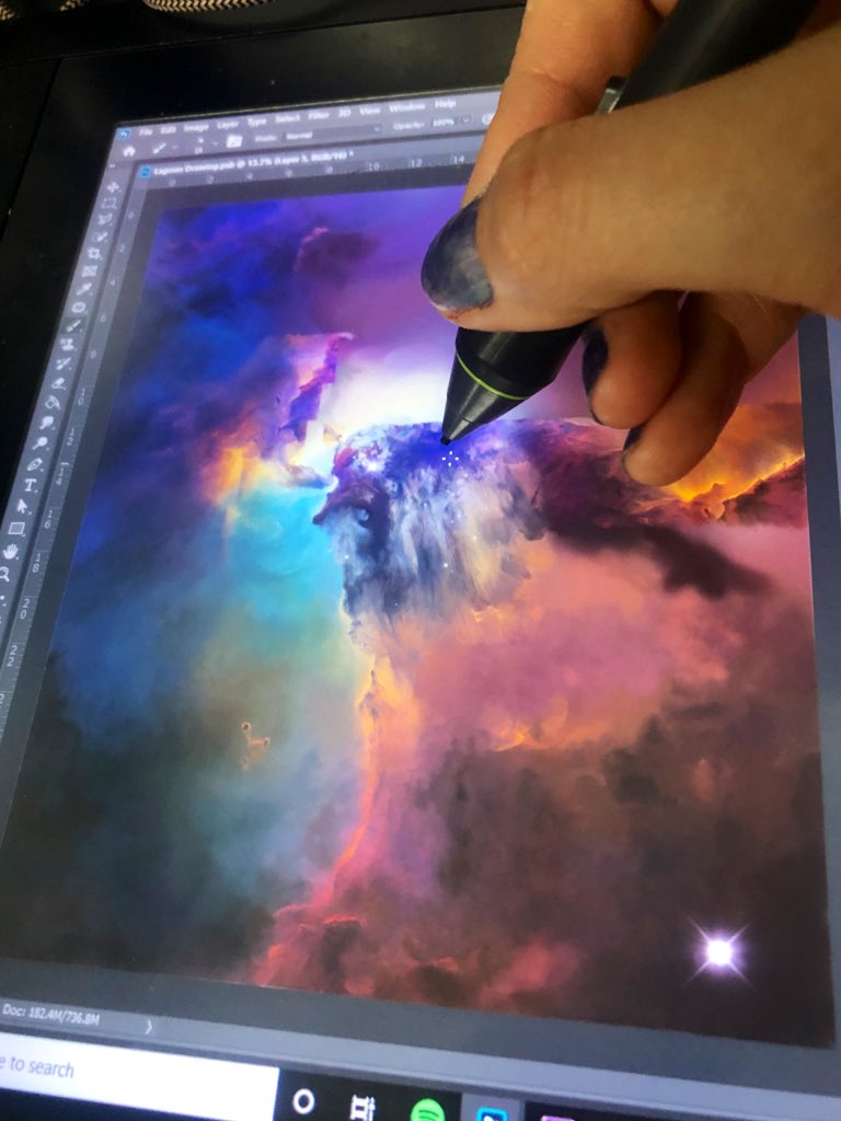 Cathrinmachin's tweet photo. Work in progress on the lagoon nebula drawing ✨ https://t.co/NTn6MdAE4j