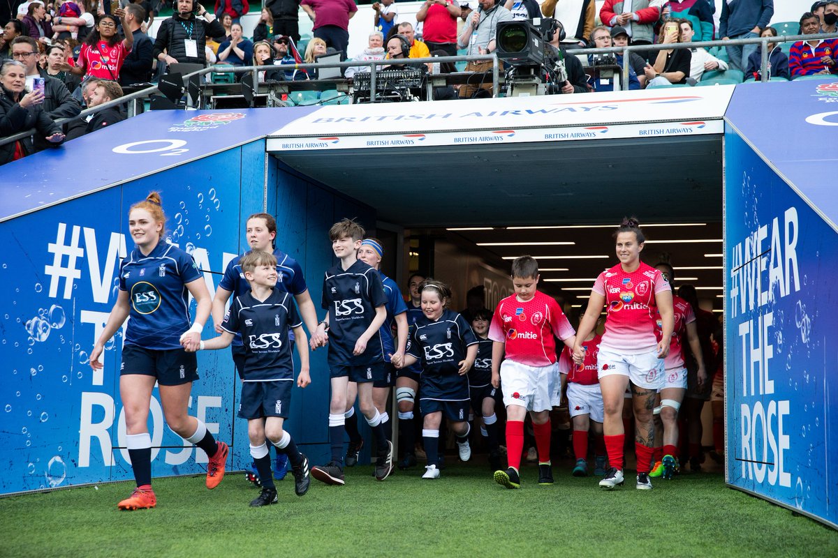 ArmyvNavyRugby's tweet photo. What started as a dream held by a dedicated few many years ago finally happened yesterday.  Rose Dixon @RNRugby and Jade Mullen @armyrugbyunion led their teams @Twickenhamstad for the final steps of a journey that began in the 90s with many twists and turns since.  Welcome ❤️🏉💙 https://t.co/kU225NIt3q