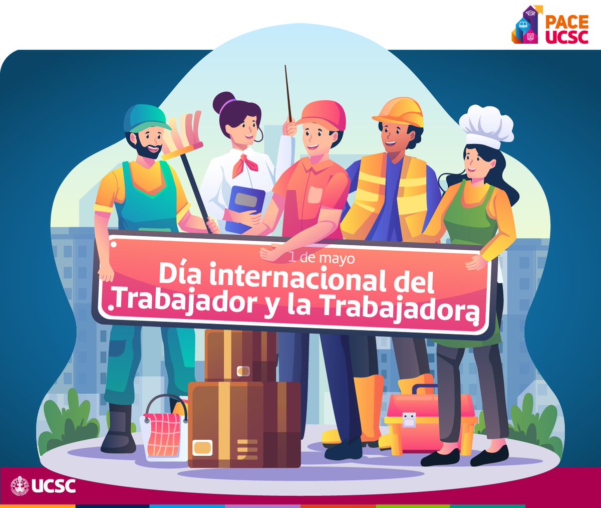 paceucsc's tweet image. En este día el PACE UCSC envía un especial saludo a todos los trabajadores y trabajadoras del país, quienes con su esfuerzo y dedicación son un gran motivador.

#paceucsc #UCSC #PACEZonaSur #DiaDelTrabajador