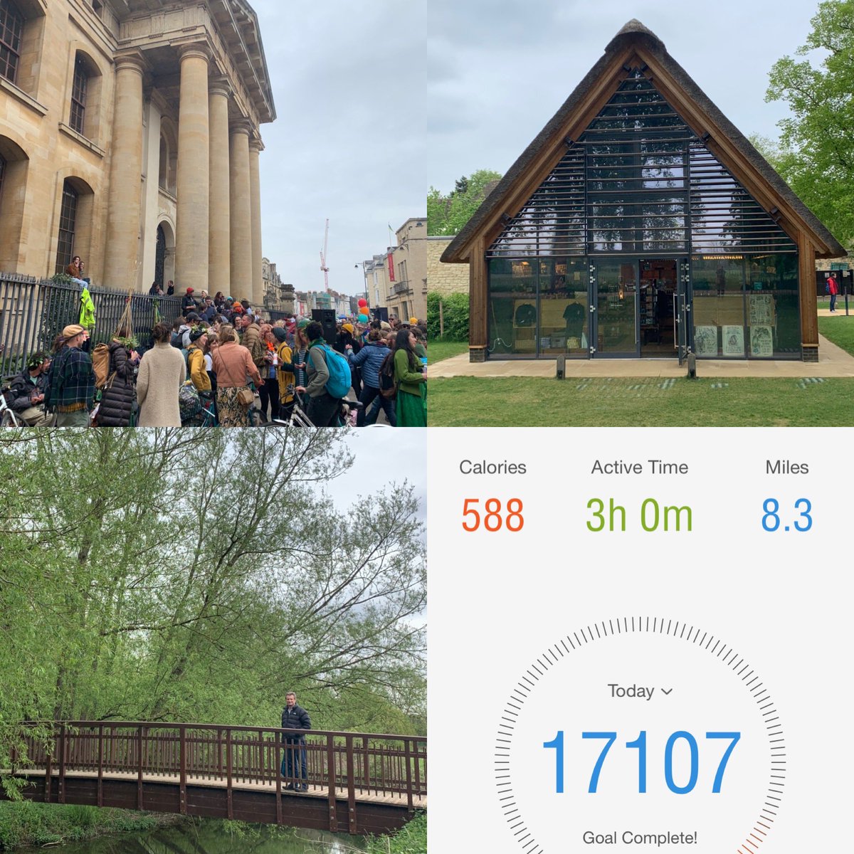 hecastle's tweet photo. Day 1 #walkyoursocksoff challenge for @guidedogs in May. 17,000 steps down - 233,000 to go! Navigating May Day revellers in Oxford & on through parks. Christchurch College Visitor Centre by @Purcelluk https://t.co/E6xqDHPGHl