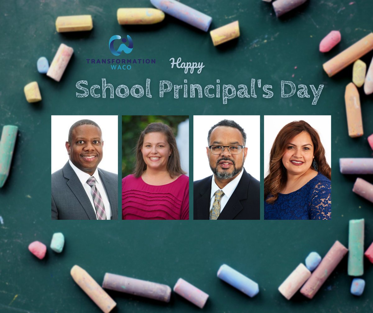 TransformWaco's tweet photo. It’s #SchoolPrincipalsDay and this group deserves recognition! Join us in thanking them for all they do to support our learning environment every day.
⭐ Everette Taylor, @JHHines3   
⭐ Lindsey Helton, @AltaVistaES 
⭐ Dr. Isaac Carrier, @GWCMS
⭐ Lorena Ferrales, @BrookAveElem https://t.co/XAANgFeHXA