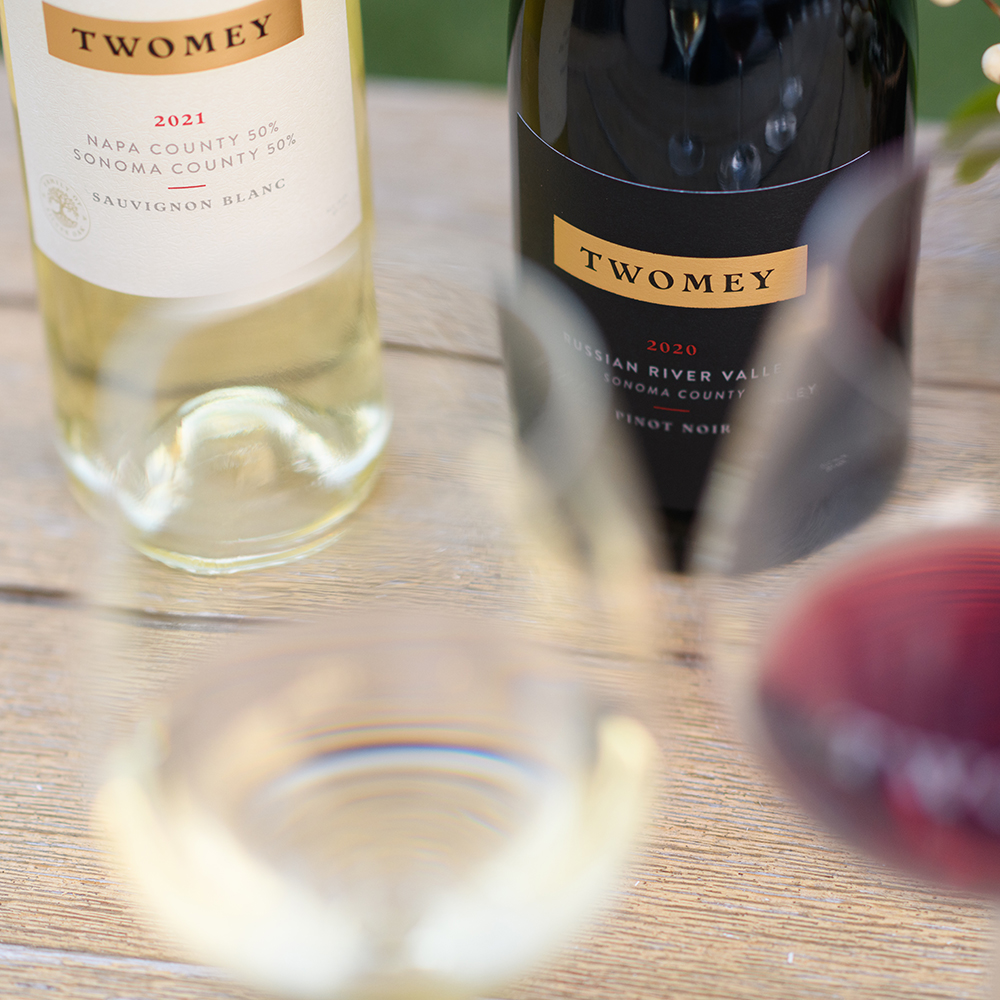 Twomey's tweet image. Like Silver Oak, OVID Napa Valley and Timeless Napa Valley, the vintage on all Twomey bottlings is now in red—a signature of Bordelais wine label design. Twomey Sauvignon Blanc has also been updated to feature a white label, a polar and complementary reflection of our Pinot Noir.