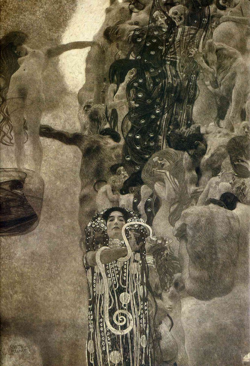 artistgklimt's tweet photo. University of Vienna Ceiling Paintings (Medicine), final state, 1907 #artnouveau #gustavklimt https://t.co/hm32DsnGVF