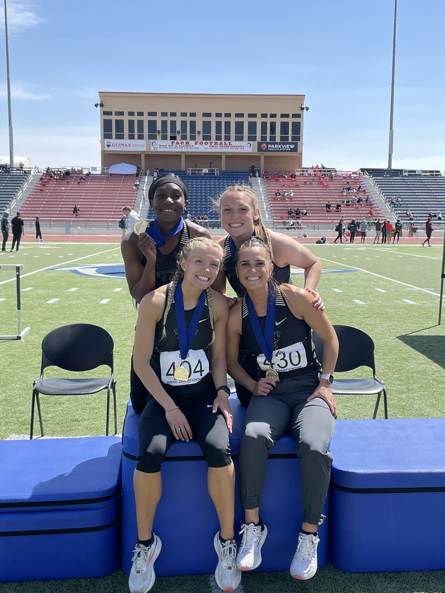 RMAC OT&amp;F Championships | The <a href="/UCCSTRACK/">UCCS Track & Field</a> Women’s 4x100m relay team SHATTERS the program record at 45.12s to earn the 🥇 medal! 💨💨 #GoMountainLions #ClawsOut #RMACtf