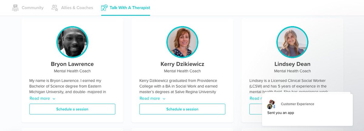 Signed up with @CryptoMories free therapy today through <a href="/joinimpactsuite/">Impact Suite</a> and wow...

Almost 50 different therapists that I could choose from &amp; read their backgrounds to see who I would connect with

It was so easy to get set up and now I have my first session this week 🙌