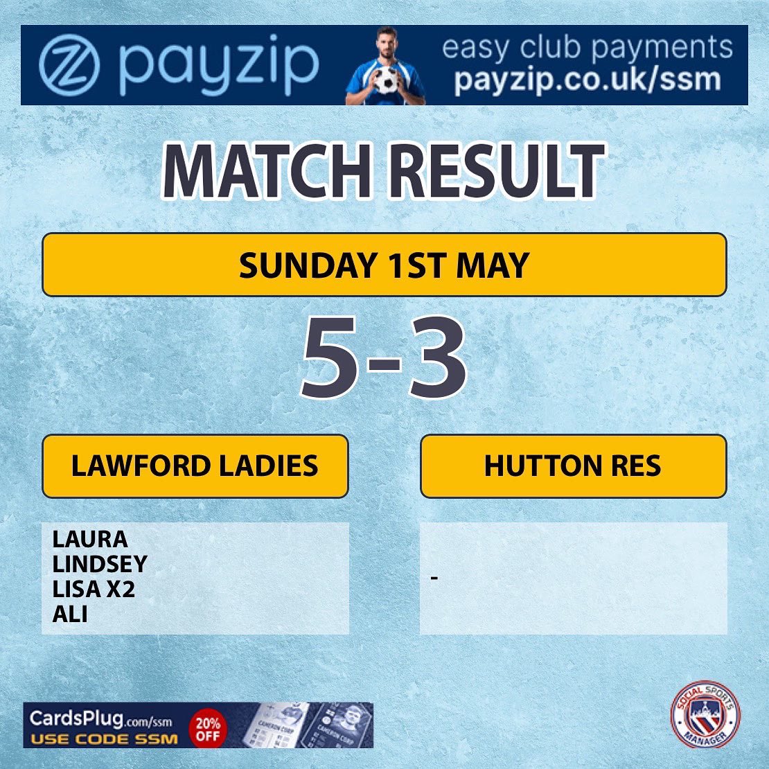 fc_lawford's tweet photo. DID SOMEONE SAY FINALS?

Great performance against Hutton Reserves and decent football played.
We face Chelmsford in the final, who weren’t able to play their semi against Southend, which sees them through to the final round. 
Goals - Laura, Lindsey, Lisa, Ali ⚽️
POM - Laura 🏅 https://t.co/K7HKsCn4RL