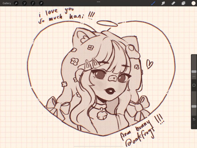 messy doodles 4 @softgf !!! i lovE YOU &amp; UR CURE FACE SO MUCH <333 (also,,, i cannot draw plaited hair,,, at all,,, forgive me,,, eheh3h) 