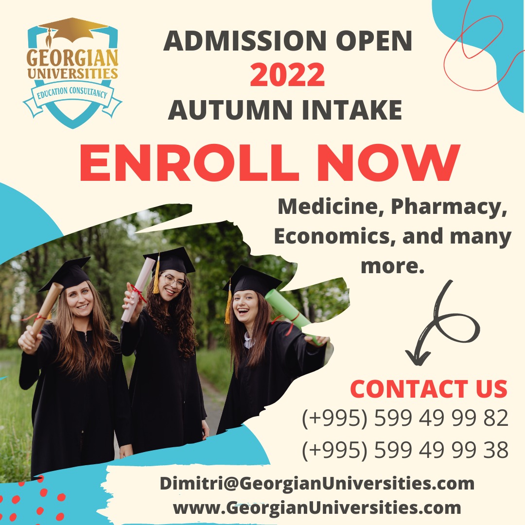 GeoUniversities's tweet photo. Study in Georgia;
Admissions for 2022 Autumn Semester
#studyingeorgia
#study_in_georgia
#mbbsingeorgia
#georgianuniversities
Enroll now! 👇 https://t.co/8mi0FBwUyO
