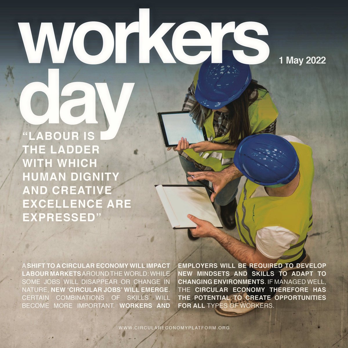The Circular Economy will impact labour markets around the world: while some jobs will disappear, new ‘circular jobs’ will emerge. Workers will be required to develop new mindsets and skills to adapt to the new challenges. Happy workers day! #WorkersDay2022 #LabourDay2022