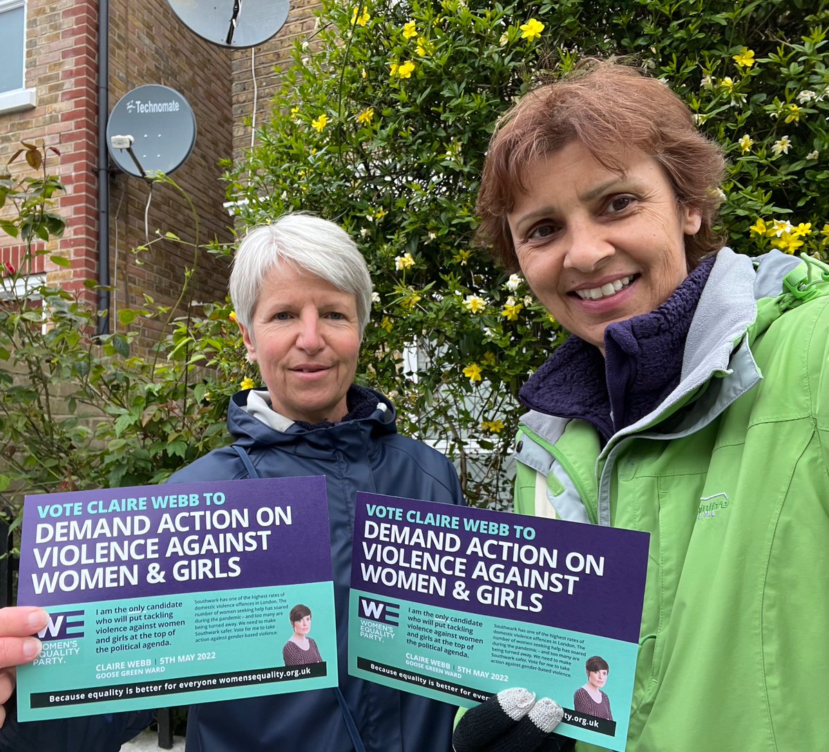 StellaPlum's tweet photo. Leafleting for @msclairewebb @WEPSouthwarkLDN in Goose Green ward for the local elections.
If you want to see a feminist recovery at the heart of local government #VoteWE on 5th May 2022. Find out about more amazing @WEP_UK candidates at https://t.co/AMIPY5DN5T https://t.co/jnO3t2lr5S