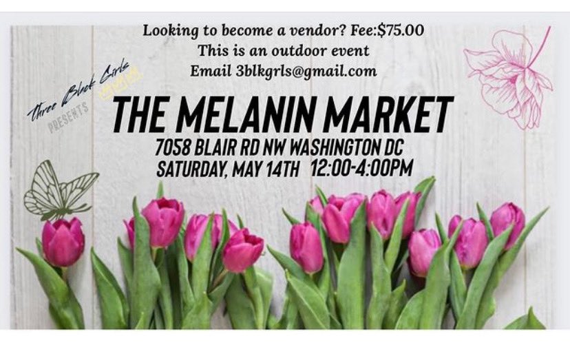 The first Melanin Market of the season will be May 14th! We still have vendor spots available. Send us a DM or email for more info.