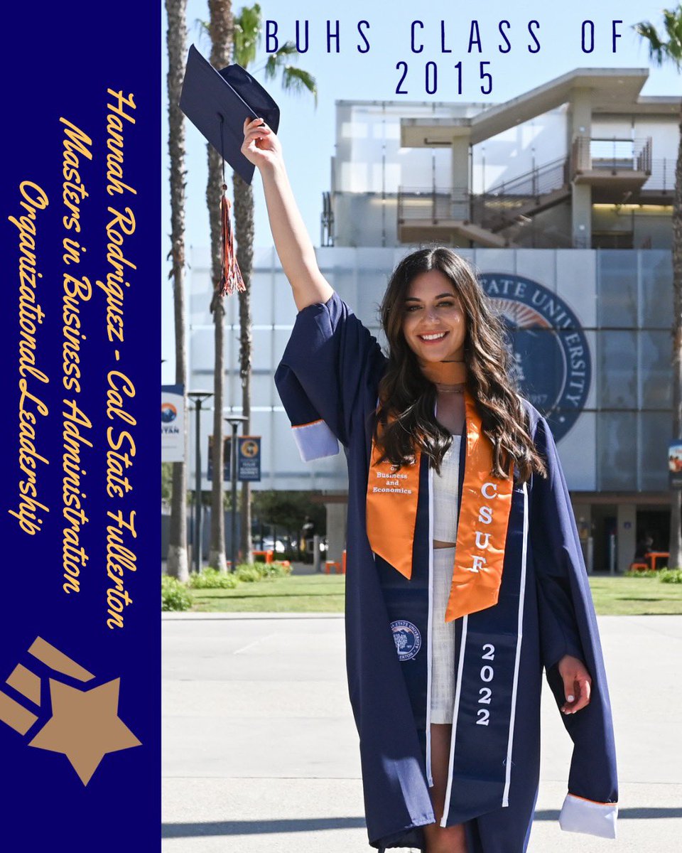 Everyone! Stand and Cheer for Ms. Hannah who graduated with her Masters Degree from Cal State Fullerton! #WildcatsReachingHigher #BrawleyProud #WildcatAlumni 💙💛