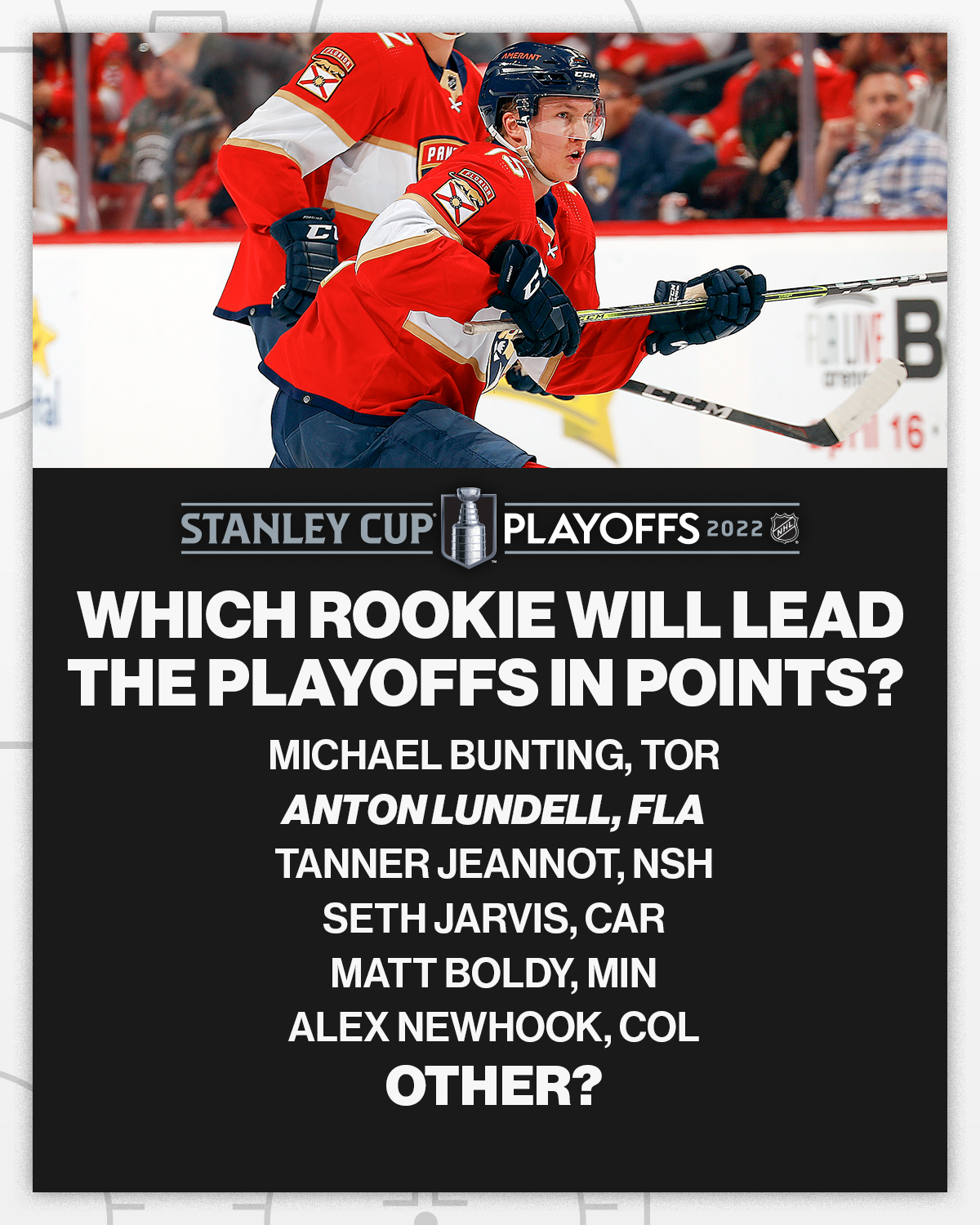 NHL on Twitter "Tell us which rookie will be on 🔝 of the points