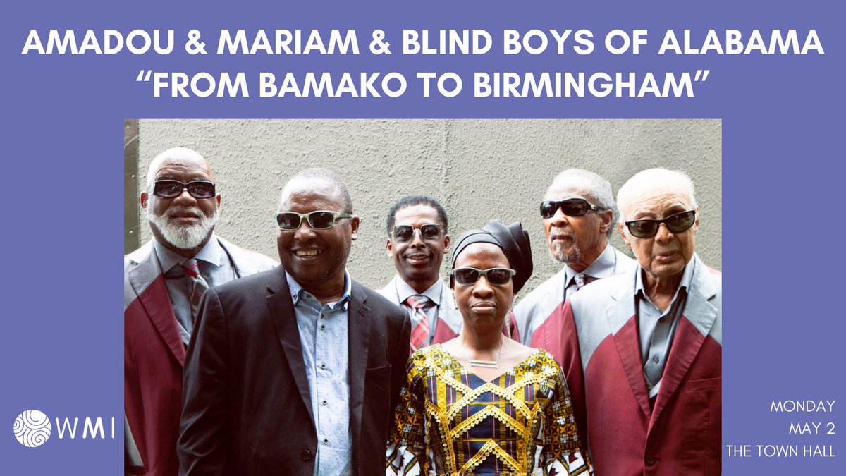 Don't miss the NYC debut of @amadouetmariam & @blindboy tomorrow, Mon. May 2 @TownHallNYC 'From Bamako to Birmingham' brings together the iconic Malian Afropop duo and the legendary Grammy Award-winning gospel ensemble. Tickets: bit.ly/AandMandBBofA