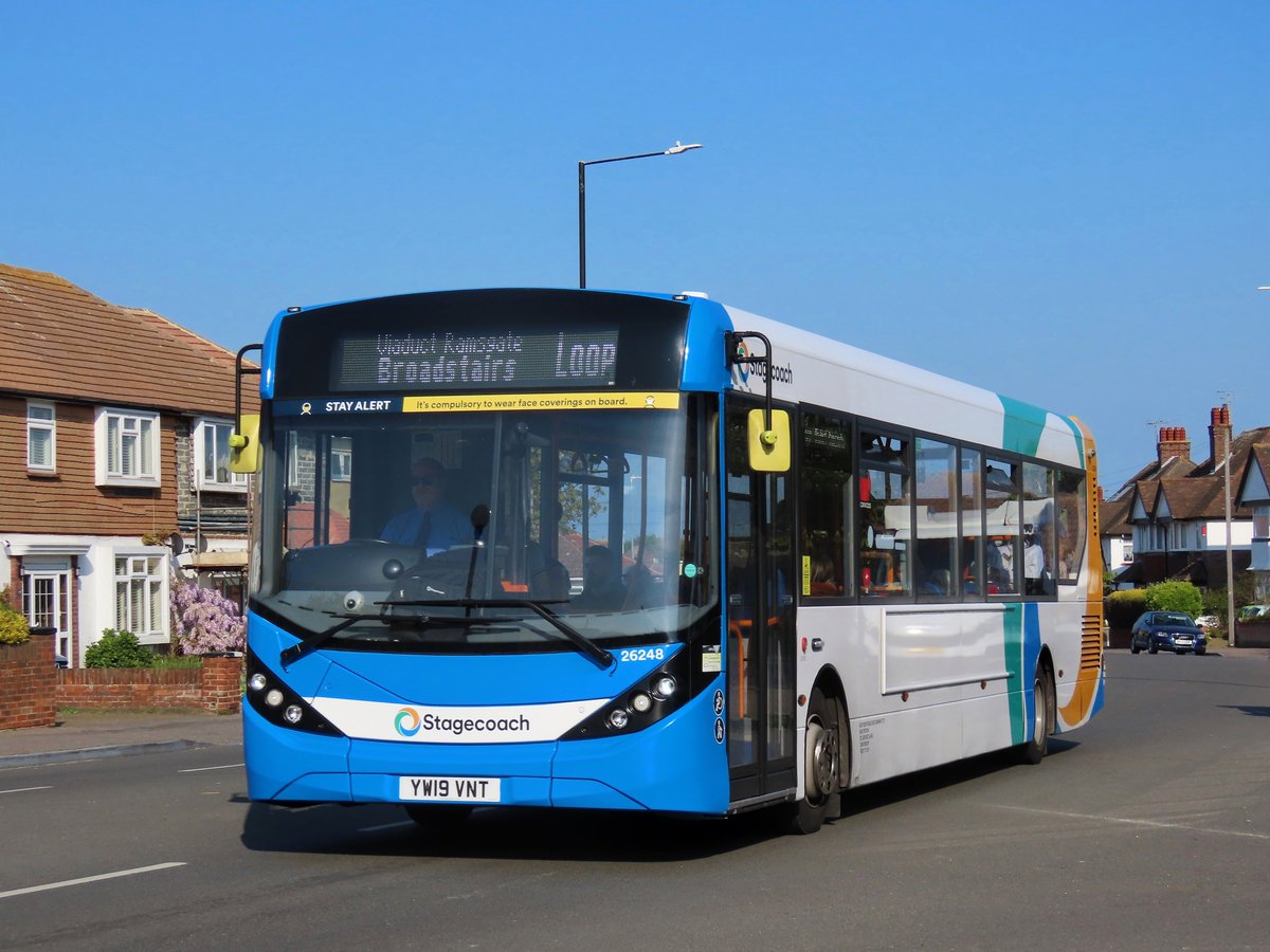 A few photographs from a trip east to Thanet yesterday. Some of the many snaps taken of <a href="/StagecoachSE/">Stagecoach South East</a> vehicles included 17529 LX51FON at Ramsgate Harbour on the 69, 34653 GX54DXD at Westwood Cross on the 34 and 26248 YW19VNT and 26359 YX22OHS in Cliftonville on the Thanet Loop.