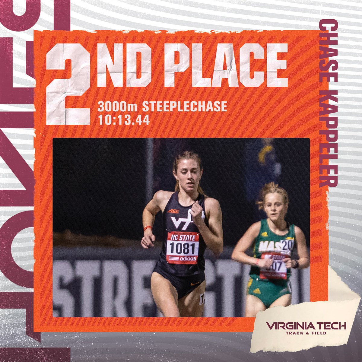 20 SECOND PR FOR CHASE 🌊🏃‍♀️

Chase Kappeler takes 🥈 in the 3,000m steeplechase with a career-best time of 10:13.44 and now holds the No. 5 time in the ACC this year!