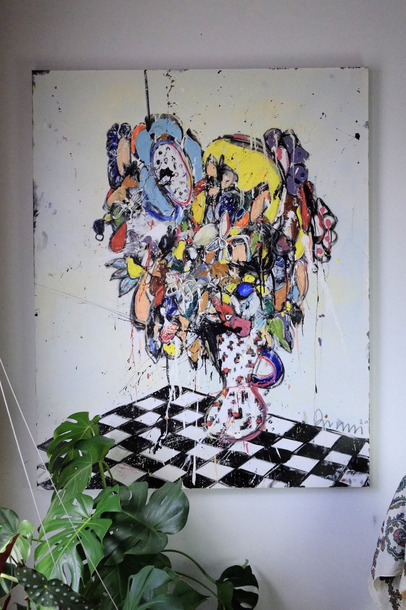 PhibDoesThis's tweet photo. Flowers in my Grandmas Pot, 2020
Oil, spray, Oil pastel on canvas
60x48” https://t.co/KPRfChUR0O