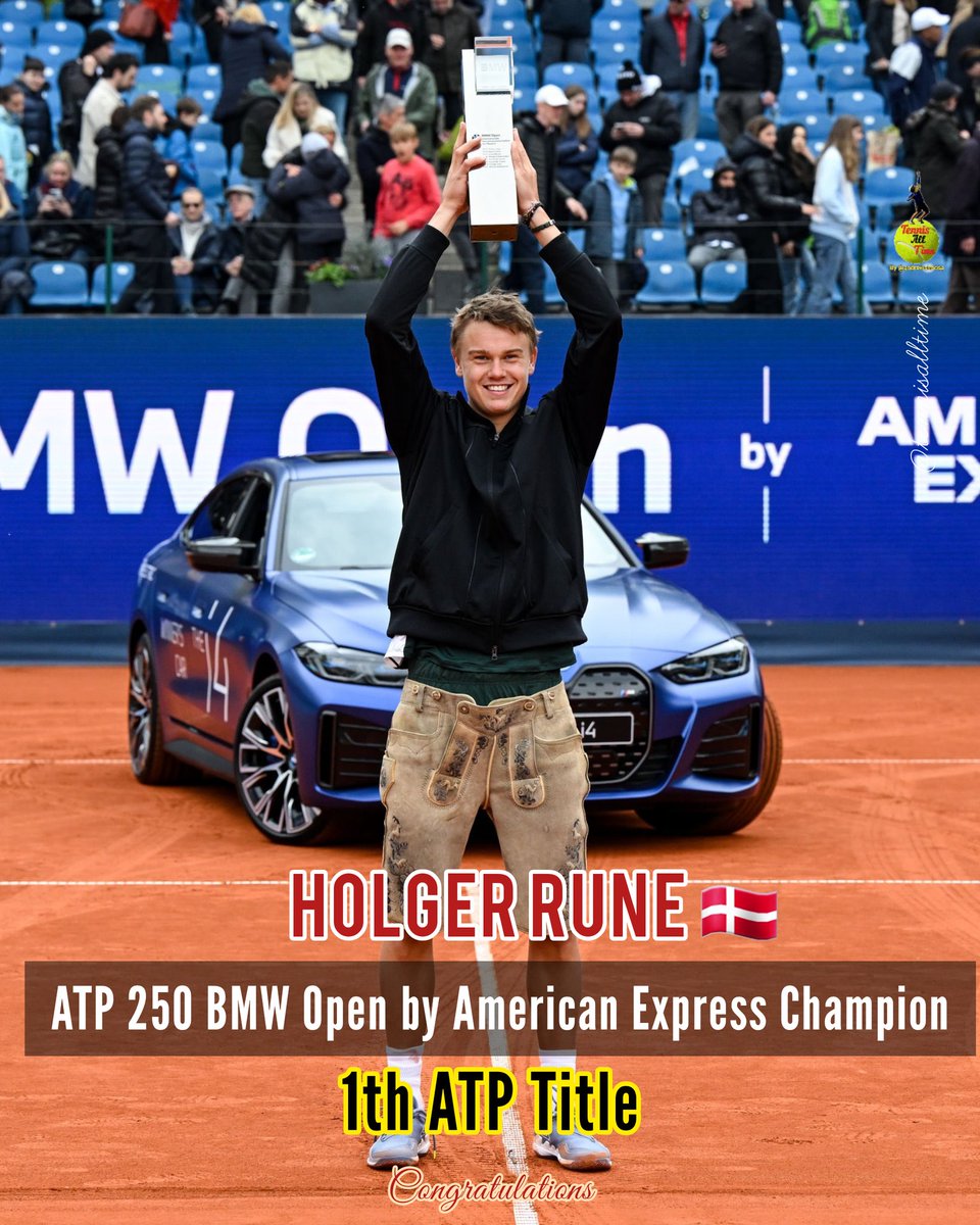 🏆 @holgerrune2003 🇩🇰 achieves his first ATP title at the @BMWOpen2022 

The young Danish tennis player is proclaimed champion of the ATP 250 in Munich after the withdrawal of #VanDeZandschulp 🇳🇱.

Botic was winning (4-3) when he suddenly withdrew from the match. @atptour