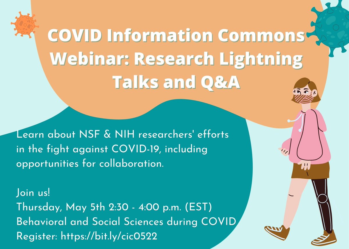 Want to learn about social sciences insights during the pandemic? Hear  @NSFresearchers discuss new #coronavirus #research! Join our discussions about the behavioral and social sciences during COVID
Join us on Thursday, May 5: bit.ly/cic0522  
#STEM #virus #science # ...