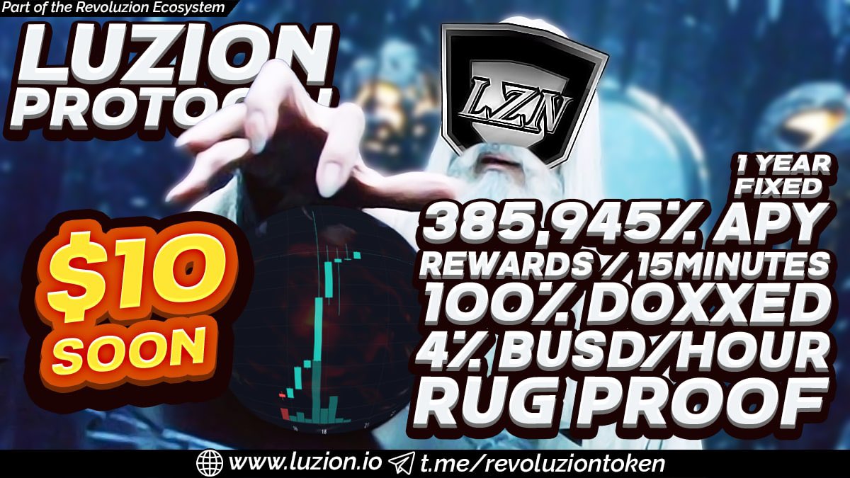 BnbKenobi's tweet photo. @Jesseeckel You really cant beat a project with doxed team!

⚡️383,125.80% APY is fixed for 1 YEAR! Still high in the next year too!
⚡️4% BUSD/hour
⚡️Auto Burn
⚡️Mega Marketing

#lzn #luzion #passiveincome #titano #titanokiller #safuukiller #liberokiller #highapy #safegem #100xgem #doxxed https://t.co/VFS6avPnkx