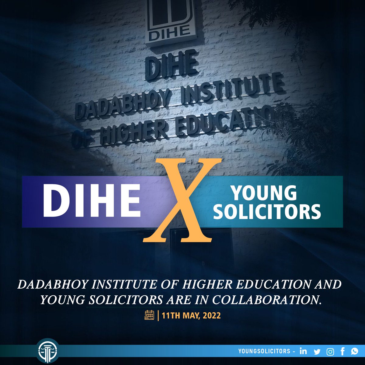 YoungSolicitors's tweet photo. Mark your calendars! 

Don't miss out on Dadabhoy Institute of Higher Education and Young Solicitors in collaboration: 

Date: 11th May, 2022. 

#YoungSolicitors #YoungSolicitorsxDIHE #Karachi https://t.co/dg9StCiHX3