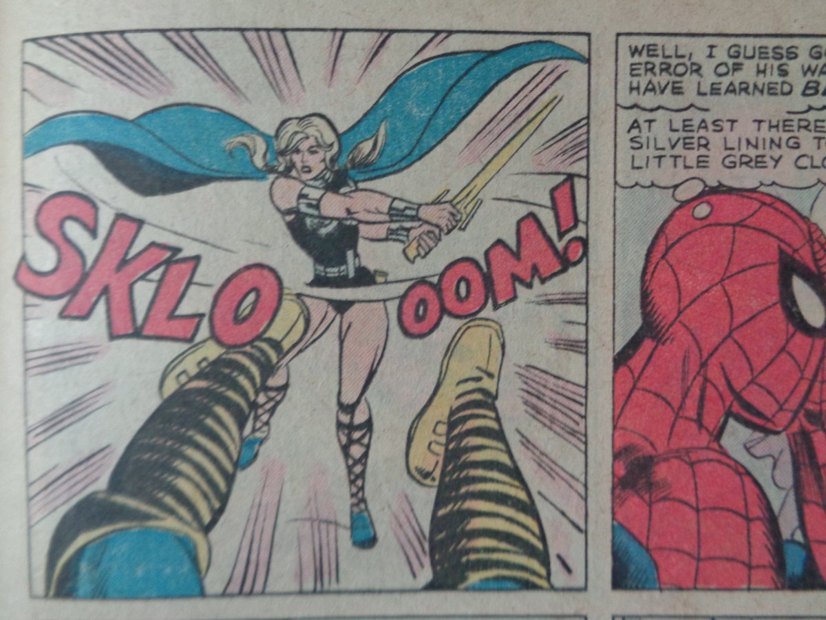 Today's Comic Book Sound Effect: SKLO OOM!*
(*Courtesy of Valkyie vs. Thor; from Marvel Team-Up #116; art by Herb Trimpe and Mike Esposito) 
#Valkyrie #Thor #comicbooks #Marvel https://t.co/V3dloWtdeY