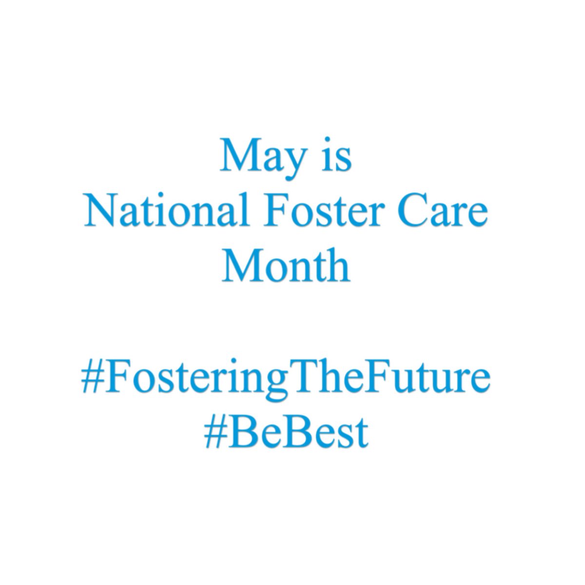 National Foster Care Month is a time to reflect, and continue to support the foster care community.  
Together, let’s work to provide foster care families the tools and resources needed to realize their potential. 
#FosteringTheFuture #BeBest