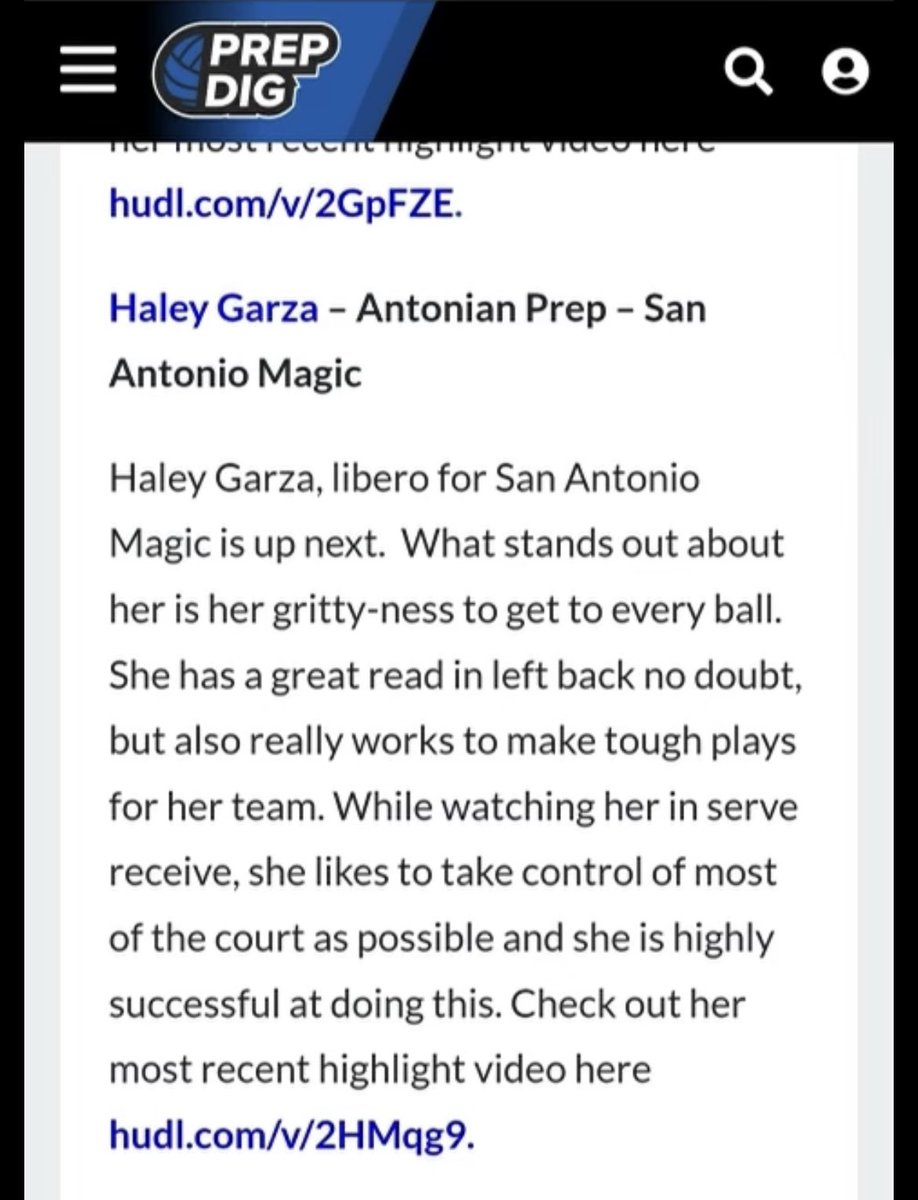 Hailey86080841's tweet photo. Thank you so much to @MalloriHowie for your amazing article. Can’t want for regionals this weekend in Houston!! @PrepDigTX @PrepDig @SAMagicVball @AntonianVB2013 https://t.co/TT9oTYWACT