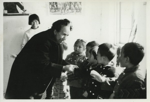 Shirley Graham Du Bois helping school children in China during the Great Proletarian Cultural Revolution (1968)