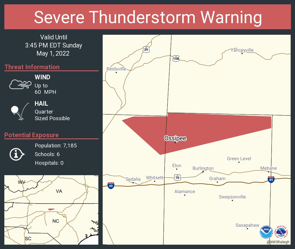NWS Severe Tstorm on Twitter "Severe Thunderstorm Warning including