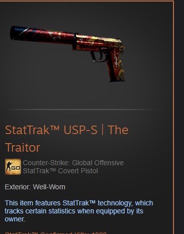 113-eräisen eSM divari-väännön ja voiton kunniaksi: jos saadaan 300 seuraajaa täyteen, arvotaan re-tweetanneiden kesken StatTrak™ USP-S | The Traitor. #csgofi #esportsfi #arvonta #Giveaway